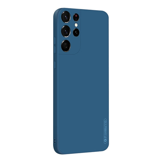 For Samsung Galaxy S21 Ultra 5G PINWUYO Touching Series Liquid Silicone TPU Shockproof Case(Blue)