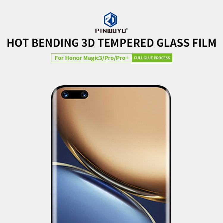 For Honor Magic 3 / Magic 3 Pro PINWUYO 9H 3D Hot Bending Tempered Glass Film(Black) - Honor Tempered Glass by PINWUYO | Online Shopping UK | buy2fix