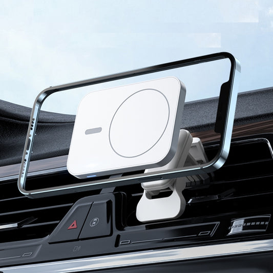 W-987 Magnetic Suction 15W Wireless Charger Car Air Outlet Bracket for iPhone and other Smart Phones(White) - Wireless Charger Holders by buy2fix | Online Shopping UK | buy2fix