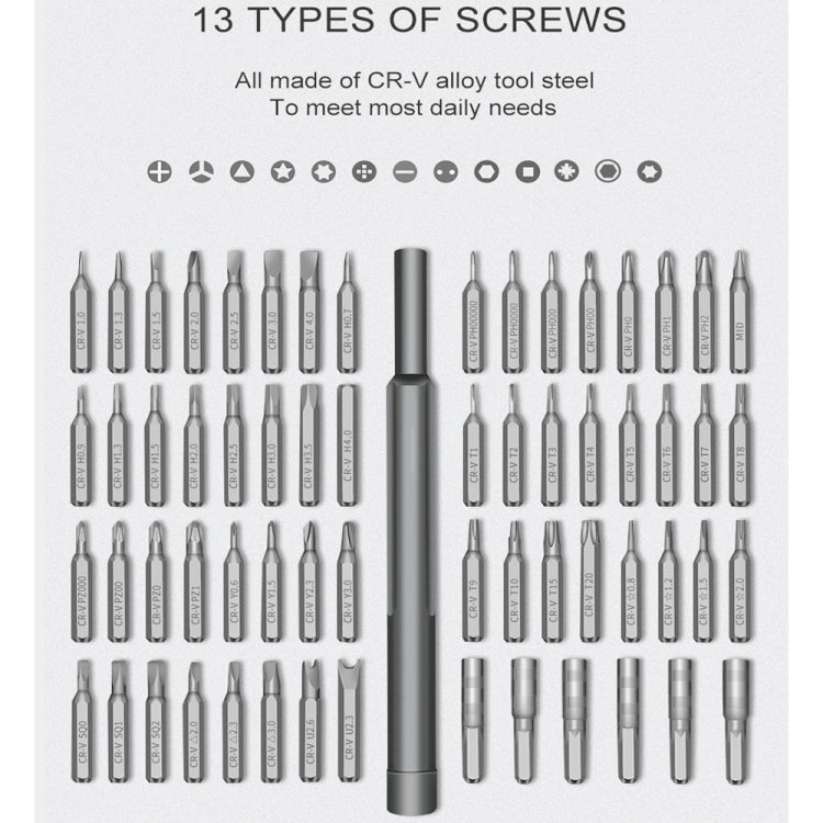 A63 63 in 1 Screwdriver Set Mobile Phone Tablet Computer Disassembly and Maintenance Tool - Screwdriver Set by buy2fix | Online Shopping UK | buy2fix