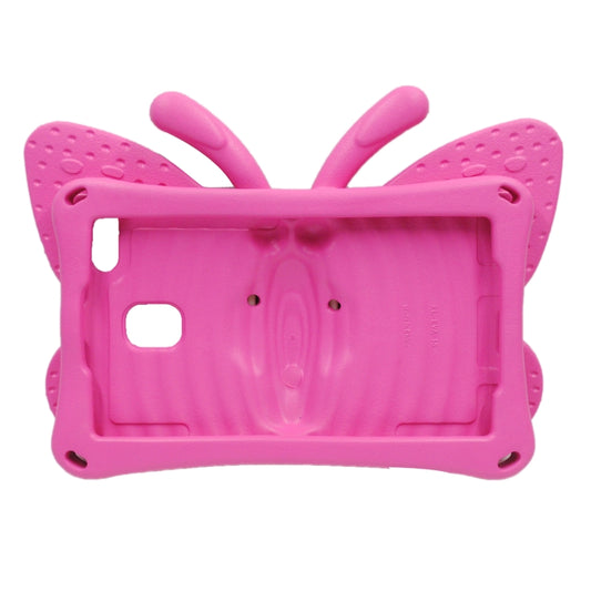 For Galaxy Tab A7 Lite T220/T225 2021 Butterfly Bracket Style EVA Children Falling Proof Cover Protective Case(Rose Red) - Tab A7 Lite T220 / T225 by buy2fix | Online Shopping UK | buy2fix