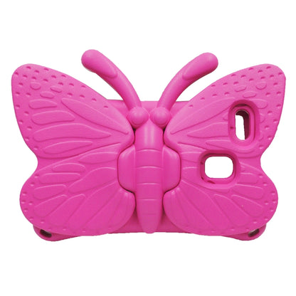 For Galaxy Tab A7 Lite T220/T225 2021 Butterfly Bracket Style EVA Children Falling Proof Cover Protective Case(Rose Red) - Tab A7 Lite T220 / T225 by buy2fix | Online Shopping UK | buy2fix