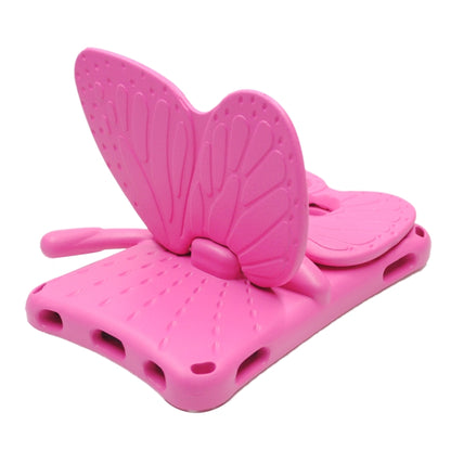 For Galaxy Tab A7 Lite T220/T225 2021 Butterfly Bracket Style EVA Children Falling Proof Cover Protective Case(Rose Red) - Tab A7 Lite T220 / T225 by buy2fix | Online Shopping UK | buy2fix