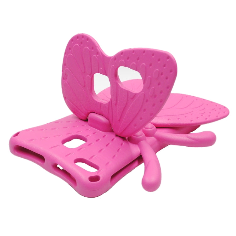 For Galaxy Tab A7 Lite T220/T225 2021 Butterfly Bracket Style EVA Children Falling Proof Cover Protective Case(Rose Red) - Tab A7 Lite T220 / T225 by buy2fix | Online Shopping UK | buy2fix
