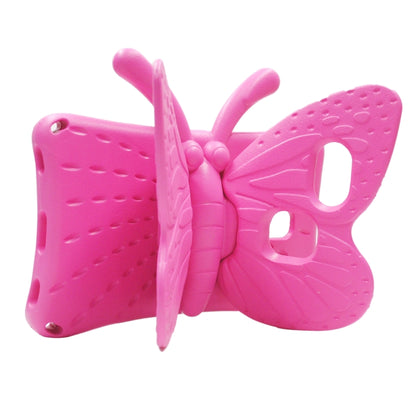 For Galaxy Tab A7 Lite T220/T225 2021 Butterfly Bracket Style EVA Children Falling Proof Cover Protective Case(Rose Red) - Tab A7 Lite T220 / T225 by buy2fix | Online Shopping UK | buy2fix