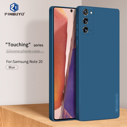 For Samsung Galaxy Note20 PINWUYO Touching Series Liquid Silicone TPU Shockproof Case(Blue) - Galaxy Note20 Cases by PINWUYO | Online Shopping UK | buy2fix