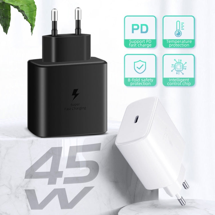 M135 45W USB-C / Type-C Port Fast Charger, EU Plug(Black) - USB Charger by buy2fix | Online Shopping UK | buy2fix
