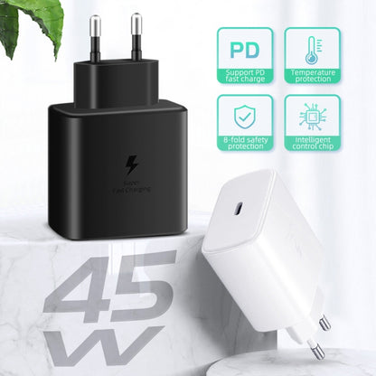 M135 45W USB-C / Type-C Port Fast Charger, EU Plug(Black) - USB Charger by buy2fix | Online Shopping UK | buy2fix