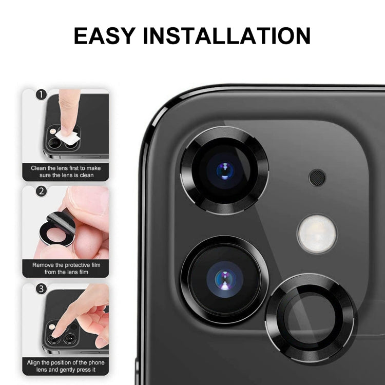For iPhone 13 ENKAY Hat-Prince Aluminium Alloy + Tempered Glass Camera Lens Cover Film Ring(Black) by ENKAY