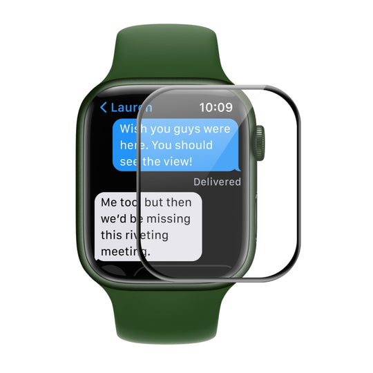 ENKAY Hat-Prince Case Friendly 3D Full Screen PET Curved Hot Bending HD Screen Protector Film For Apple Watch Series 9 / 8 / 7 41mm(Black)