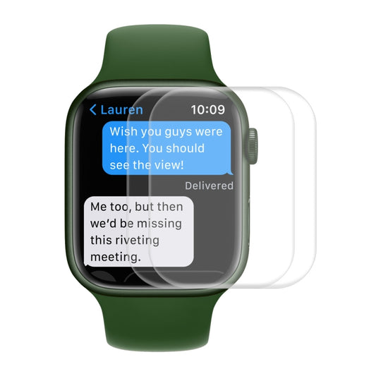 2pcs ENKAY Hat-Prince Case Friendly 3D Full Screen PET Curved Hot Bending HD Film For Apple Watch Series 9 / 8 / 7 45mm(Transparent)