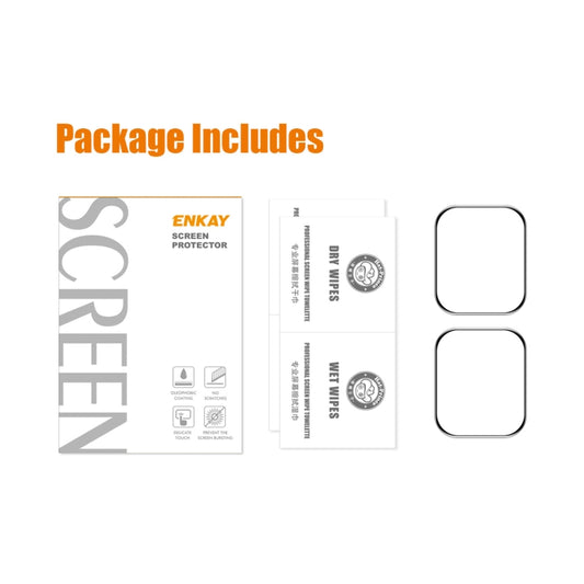 2pcs ENKAY Hat-Prince Case Friendly 3D Full Screen PET Curved Hot Bending HD Film For Apple Watch Series 9 / 8 / 7 45mm(Black) - Screen Protector by ENKAY | Online Shopping UK | buy2fix