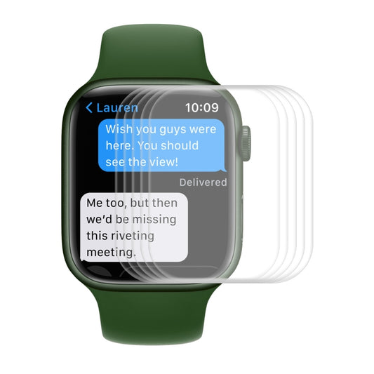 5pcs ENKAY Hat-Prince Case Friendly 3D Full Screen PET Curved Hot Bending HD Film For Apple Watch Series 9 / 8 / 7 45mm(Transparent) - Screen Protector by ENKAY | Online Shopping UK | buy2fix