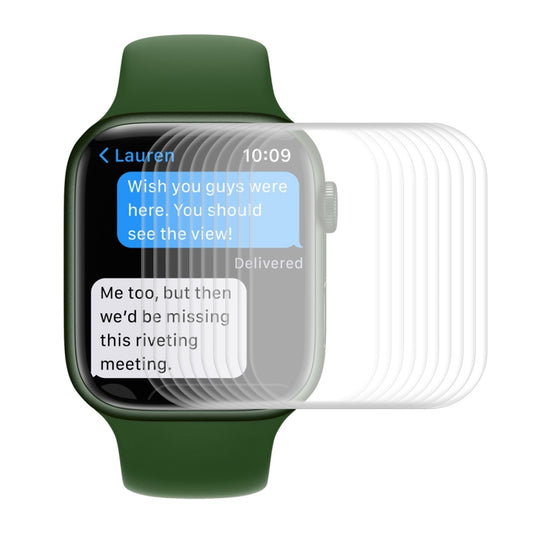 10pcs ENKAY Hat-Prince Case Friendly 3D Full Screen PET Curved Hot Bending HD Film For Apple Watch Series 9 / 8 / 7 45mm(Transparent)
