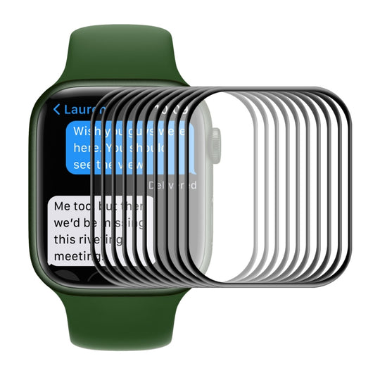 10pcs ENKAY Hat-Prince Case Friendly 3D Full Screen PET Curved Hot Bending HD Film For Apple Watch Series 9 / 8 / 7 45mm(Black)