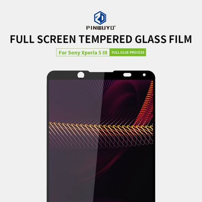 For Sony Xperia 5 III PINWUYO 9H 2.5D Full Screen Tempered Glass Film(Black) - Sony Tempered Glass by PINWUYO | Online Shopping UK | buy2fix