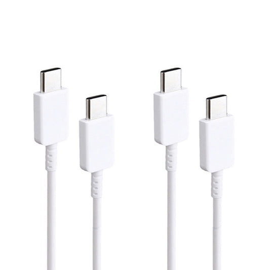 XJ-69 2 PCS 1m 3A USB-C / Type-C to Type-C TPU Charging Sync Data Cable for Mobile Phone(White) by buy2fix