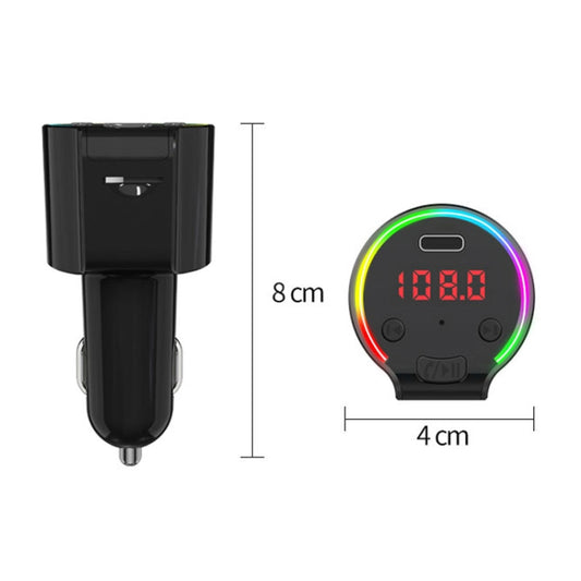 G61 FM Transmitter Music MP3 Player QC3.0 Type-C Quick Charge Support 5.0 Hands-free Car Kit - Bluetooth Car Kits by buy2fix | Online Shopping UK | buy2fix