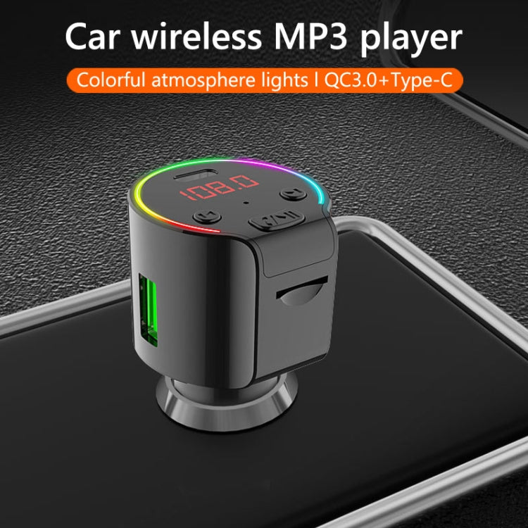 G61 FM Transmitter Music MP3 Player QC3.0 Type-C Quick Charge Support 5.0 Hands-free Car Kit - Bluetooth Car Kits by buy2fix | Online Shopping UK | buy2fix