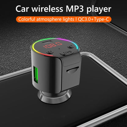 G61 FM Transmitter Music MP3 Player QC3.0 Type-C Quick Charge Support 5.0 Hands-free Car Kit - Bluetooth Car Kits by buy2fix | Online Shopping UK | buy2fix
