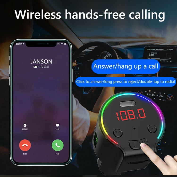 G61 FM Transmitter Music MP3 Player QC3.0 Type-C Quick Charge Support 5.0 Hands-free Car Kit - Bluetooth Car Kits by buy2fix | Online Shopping UK | buy2fix