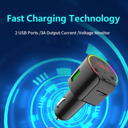 G61 FM Transmitter Music MP3 Player QC3.0 Type-C Quick Charge Support 5.0 Hands-free Car Kit - Bluetooth Car Kits by buy2fix | Online Shopping UK | buy2fix