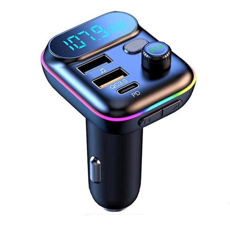 T70 Car MP3 Player FM Transmitter with Bluetooth USB Car Mobile Charger QC3.0 Quick Charge U Disk Music Player FM Modulator - Bluetooth Car Kits by buy2fix | Online Shopping UK | buy2fix