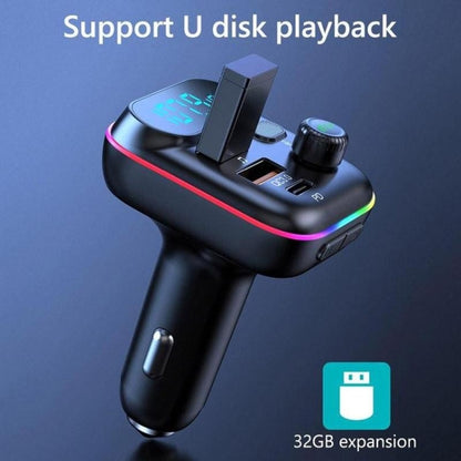 T70 Car MP3 Player FM Transmitter with Bluetooth USB Car Mobile Charger QC3.0 Quick Charge U Disk Music Player FM Modulator - Bluetooth Car Kits by buy2fix | Online Shopping UK | buy2fix