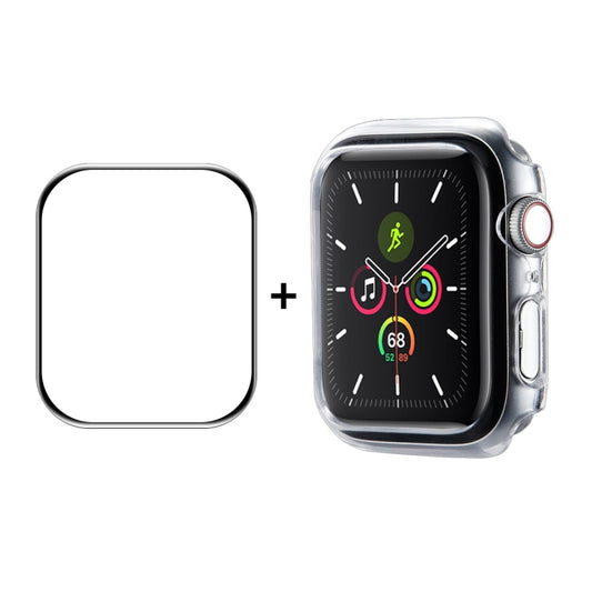 ENKAY Hat-Prince PC Frame + Full Coverage PMMA HD Screen Protector Film For Apple Watch Series 8 / 7 41mm(Transparent) - Watch Cases by ENKAY | Online Shopping UK | buy2fix