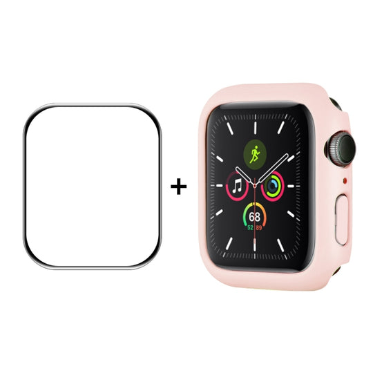 ENKAY Hat-Prince PC Frame + Full Coverage PMMA HD Screen Protector Film For Apple Watch Series 9 / 8 / 7 45mm(Pink)