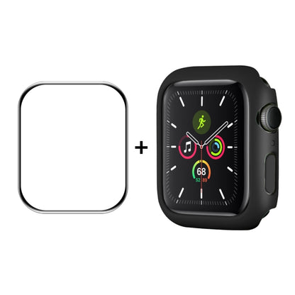 ENKAY Hat-Prince PC Frame + Full Coverage PMMA HD Screen Protector Film For Apple Watch Series 8 / 7 45mm(Black) - Watch Cases by ENKAY | Online Shopping UK | buy2fix