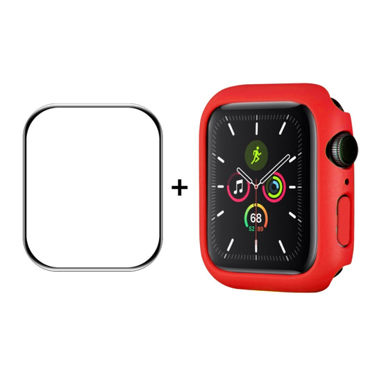 ENKAY Hat-Prince PC Frame + Full Coverage PMMA HD Screen Protector Film For Apple Watch Series 9 / 8 / 7 45mm(Red)