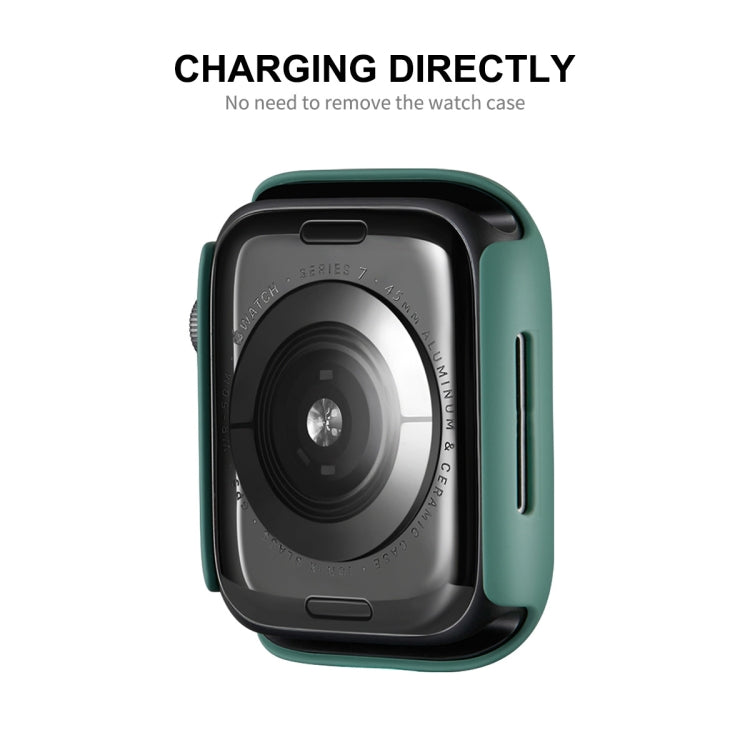 ENKAY Hat-Prince PC Frame + Full Coverage PMMA HD Screen Protector Film For Apple Watch Series 8 / 7 45mm(Black) - Watch Cases by ENKAY | Online Shopping UK | buy2fix