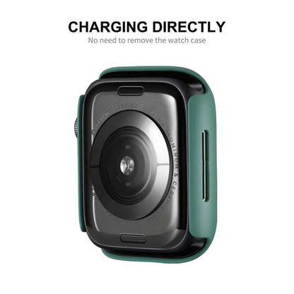 ENKAY Hat-Prince PC Frame + Full Coverage PMMA HD Screen Protector Film For Apple Watch Series 8 / 7 45mm(Black) - Watch Cases by ENKAY | Online Shopping UK | buy2fix