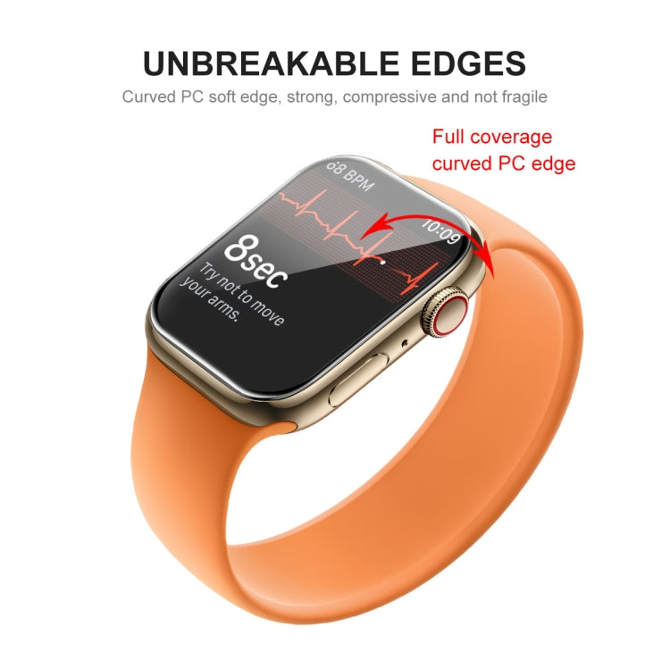 ENKAY Hat-Prince PC Frame + Full Coverage PMMA HD Screen Protector Film For Apple Watch Series 8 / 7 45mm(Black) - Watch Cases by ENKAY | Online Shopping UK | buy2fix