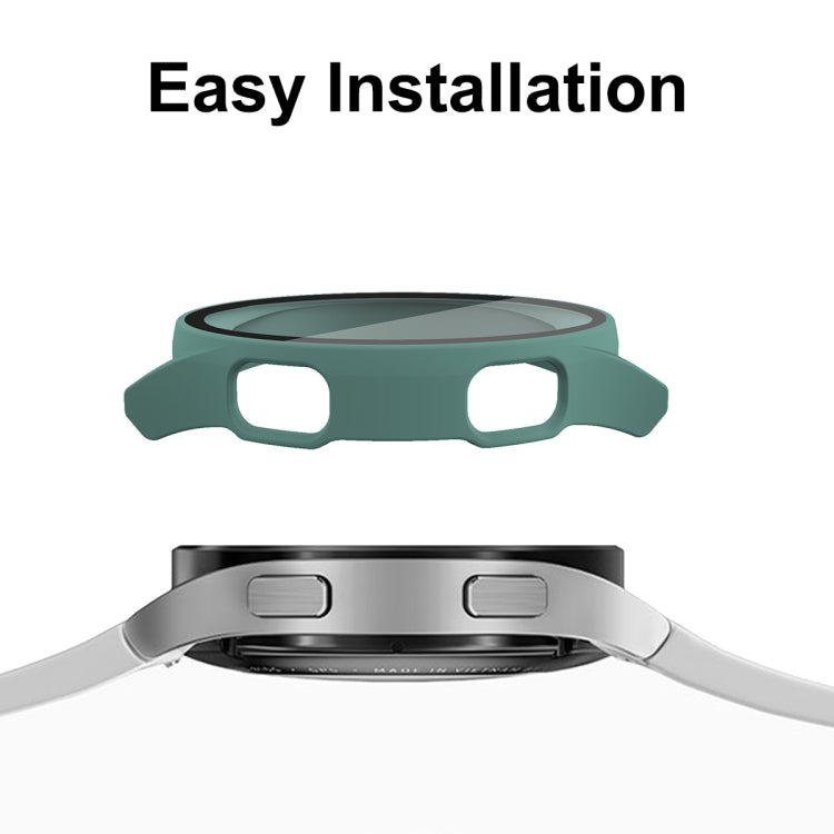 ENKAY Hat-Prince Full Coverage PC Frame + Tempered Glass Protector Composite Case for Samsung Galaxy Watch4 40mm(White) - Watch Cases by ENKAY | Online Shopping UK | buy2fix