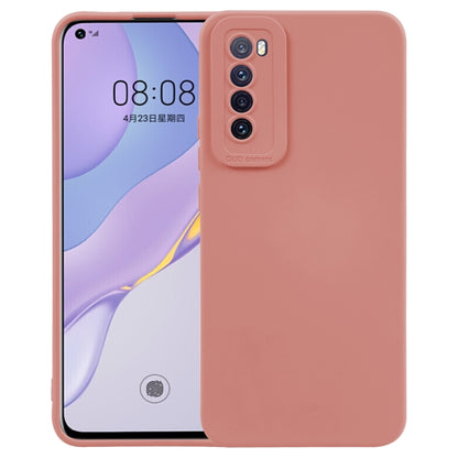 For Huawei Nova 7  5G Straight Side Liquid Silicone Phone Case(Pink) - Huawei Cases by buy2fix | Online Shopping UK | buy2fix