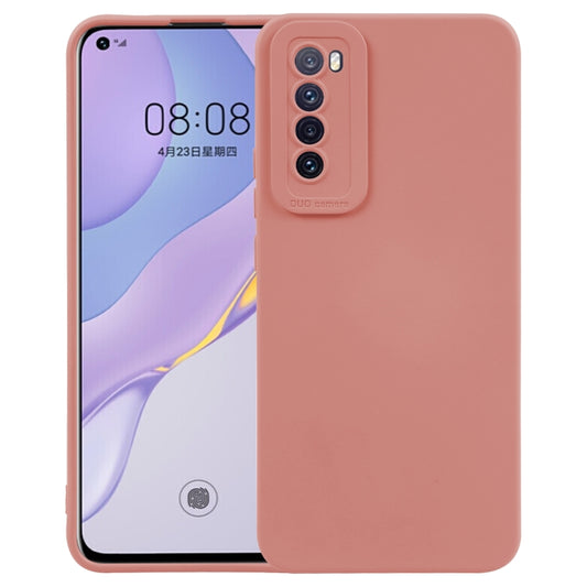 For Huawei Nova 7  5G Straight Side Liquid Silicone Phone Case(Pink) - Huawei Cases by buy2fix | Online Shopping UK | buy2fix