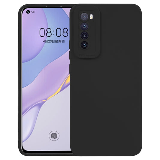 For Huawei Nova 7  5G Straight Side Liquid Silicone Phone Case (Black) - Huawei Cases by buy2fix | Online Shopping UK | buy2fix