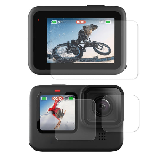 1 PC ENKAY Hat-Prince 3 en 1 avant + arrière 0.2mm verre trempé protecteur d'écran Film de caméra pour GoPro HERO 10 noir