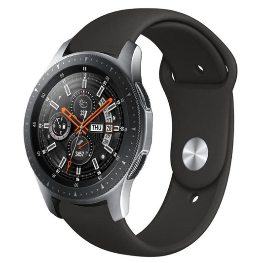 Monochrome Silicone Watch Band For Samsung Galaxy Watch Active 20mm(Black) - Watch Bands by buy2fix | Online Shopping UK | buy2fix