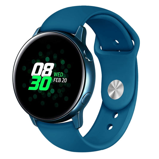 Monochrome Silicone Watch Band For Samsung Galaxy Watch Active 20mm(Rock Cyan) - Watch Bands by buy2fix | Online Shopping UK | buy2fix