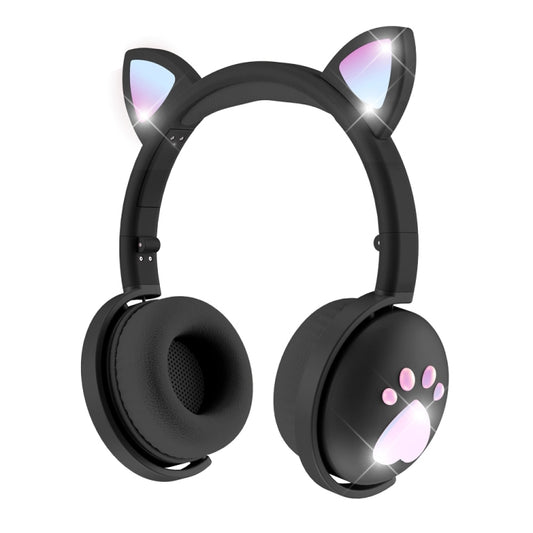 BK9 HiFi 7.1 Surround Sound Cat Claw Luminous Cat Ear Bluetooth Gaming Headset with Mic(Black) by buy2fix