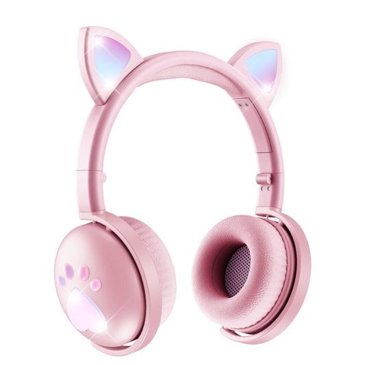 BK9 HiFi 7.1 Surround Sound Cat Claw Luminous Cat Ear Bluetooth Gaming Headset with Mic(Pink) by buy2fix