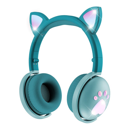 BK9 HiFi 7.1 Surround Sound Cat Claw Luminous Cat Ear Bluetooth Gaming Headset with Mic(Green) by buy2fix