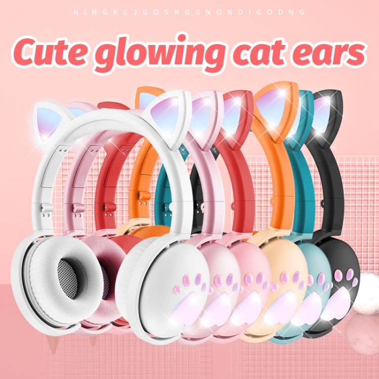 BK9 HiFi 7.1 Surround Sound Cat Claw Luminous Cat Ear Bluetooth Gaming Headset with Mic(White) by buy2fix