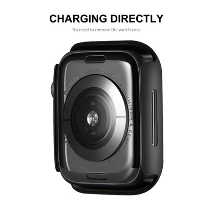 ENKAY Hat-Prince 2 in 1 PC Frame + 9H Tempered Glass Protector Full Coverage Case For Apple Watch Series 8 / 7 41mm(Black) - Watch Cases by ENKAY | Online Shopping UK | buy2fix