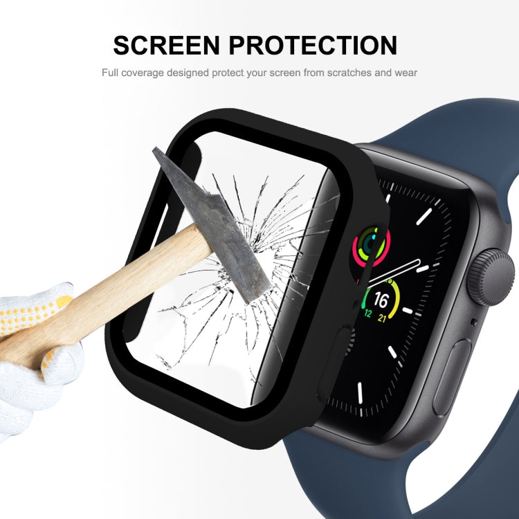 ENKAY Hat-Prince 2 in 1 PC Frame + 9H Tempered Glass Protector Full Coverage Case For Apple Watch Series 8 / 7 41mm(Red) - Watch Cases by ENKAY | Online Shopping UK | buy2fix