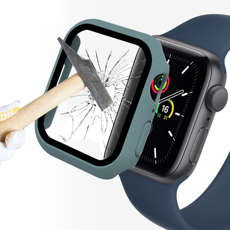 ENKAY Hat-Prince 2 in 1 PC Frame + 9H Tempered Glass Protector Full Coverage Case For Apple Watch Series 8 / 7 45mm(Green) - Watch Cases by ENKAY | Online Shopping UK | buy2fix