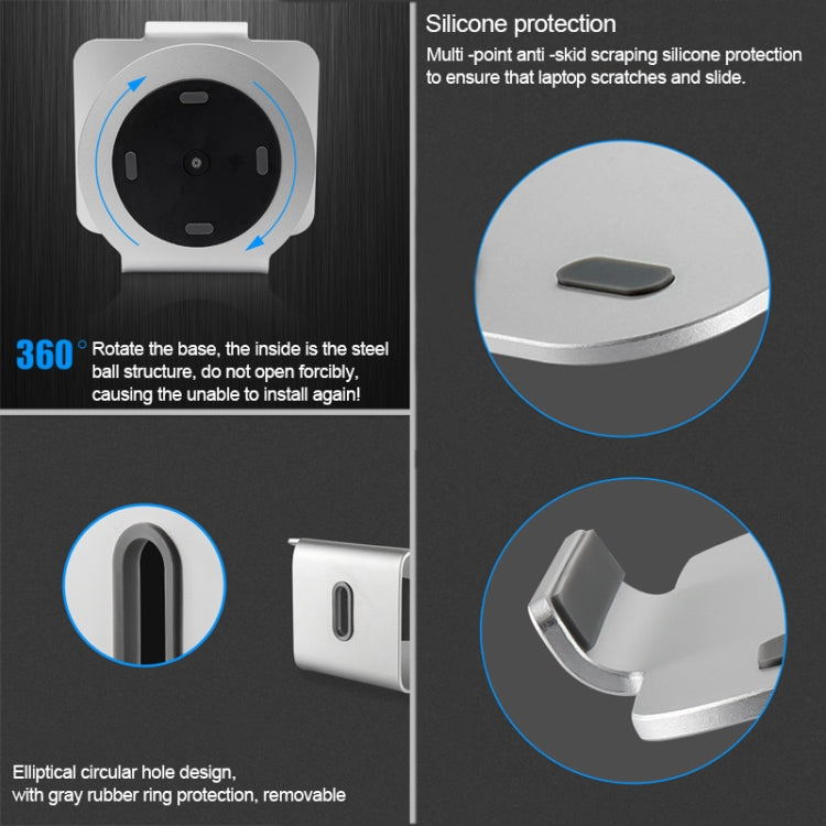 AP-2S Aluminum Alloy Laptop Stand 360 Degrees Rotating Radiator - Laptop Stand by buy2fix | Online Shopping UK | buy2fix